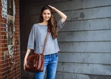 distant view of bag being worn