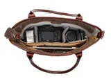 capri_leather_interior with camera gear in dark tan