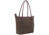angled view of bag in dark tan