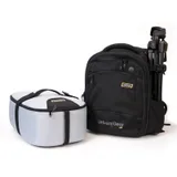 backpack with camera pod  and tripod