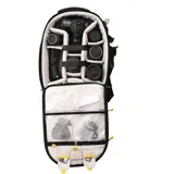 backpack filled with camera gear