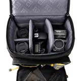 photo gear inside bag