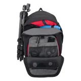 backpack front pocket and tripod