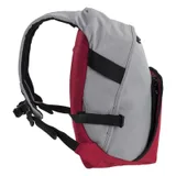 backpack side in grey/red