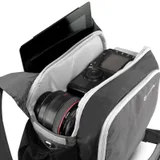 main compartment showing photo gear