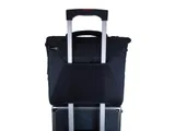 Rear pass-though slot on the back of the case to attach to retractable luggage roller handles.