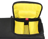 A clever side panel with double-zippered flap provides quick access to your DSLR, media cards, batteries and more.