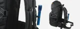 The fully adjustable professional grade backpack strapping system is completely adjustable for any size person.     The unique flashlight holder rotates with click-stops providing lighting for your path.