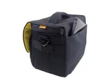 2-way carrying including padded top handle and removable, adjustable shoulder strap with contoured, “grippy” shoulder pad.