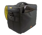 2-way carrying including padded top handle and removable, adjustable shoulder strap with contoured, “grippy” shoulder pad.