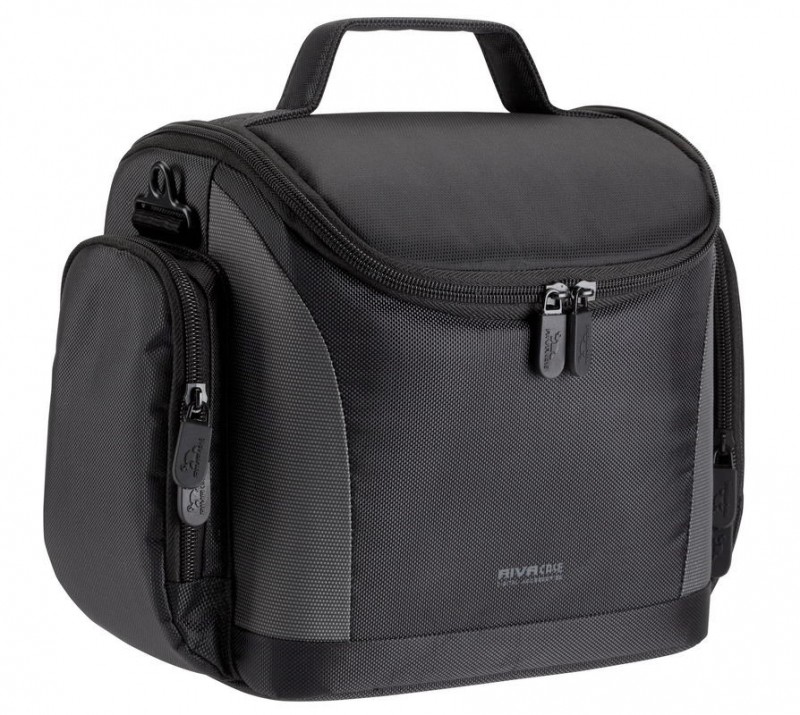 front of bag in black/grey