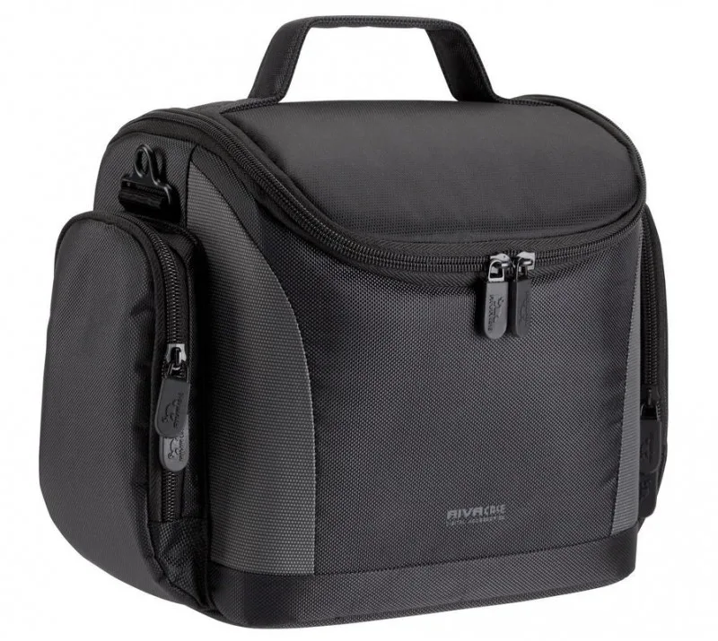 front of bag in black/grey