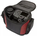 camera gear inside in black/red
