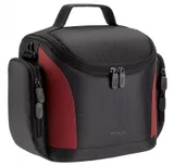 front of bag in black/red