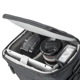 closeup of bag interior with camera inside