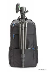 Tripod-carry on the front of bag allows for access to gear even when the tripod is attached