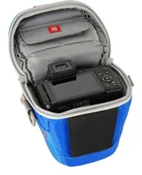 nest explorer 5 open with camera dslr inside in blue