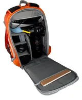 Nest Explorer 200L open with camera gear in orange