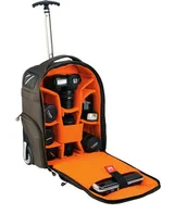 Nest Athena A90 rolling backpack open with gear