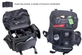 koolertron Waterproof Fashion Casual DSLR Camera Bag in black with camera equipment