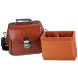 Koolertron Brown Waterproof Vintage Fashionable PU Leather DSLR Camera Bag
