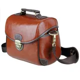 Koolertron Brown Waterproof Vintage Fashionable PU Leather DSLR Camera Bag