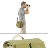 Carrying options include a thick shoulder strap or handle.