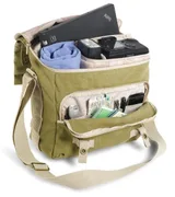 A padded compartment holds most laptops and netbook computers (15.4' or less).