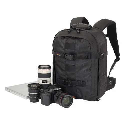 Lowepro Pro Runner 350 AW with camera gear and laptop outside