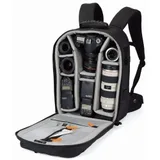 Lowepro Pro Runner 350 AW open showing camera gear inside