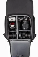 Think Tank Trifecta 8 Backpack gear inside